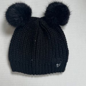 Disney Parks Black Sequin Beanie with mickey ears